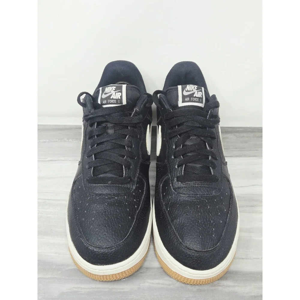 Nike Air Force 1 Low '07 Black White Pebbled Leather Shoe CT2302-002 US Men's 12
